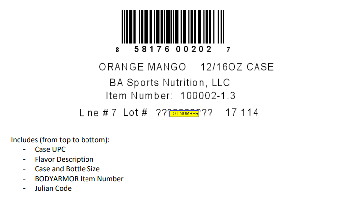 Expiration Dates How Do I Determine The Expiration Date For A Bodyarmor Product 0130